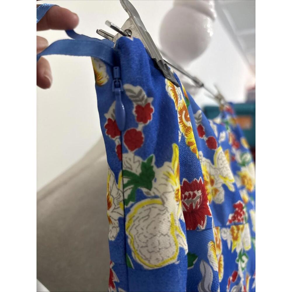 LAUREN Ralph Lauren Blue Multi Floral Tiered Ruffled A-Line Skirt 6 - Picture 7 of 12